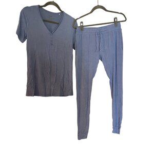Little Sleepies Slate Blue Womens Pajama Set XS-Small Bamboo